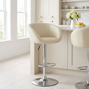 Sgabello Ecopelle Cromato - Eclipse Crema