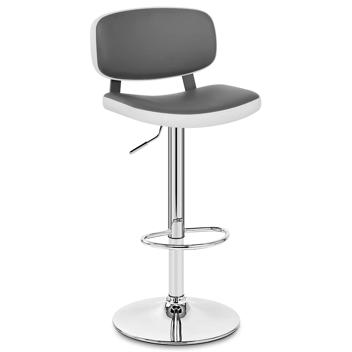 Sgabello Similpelle Cromato - Edge Grigio