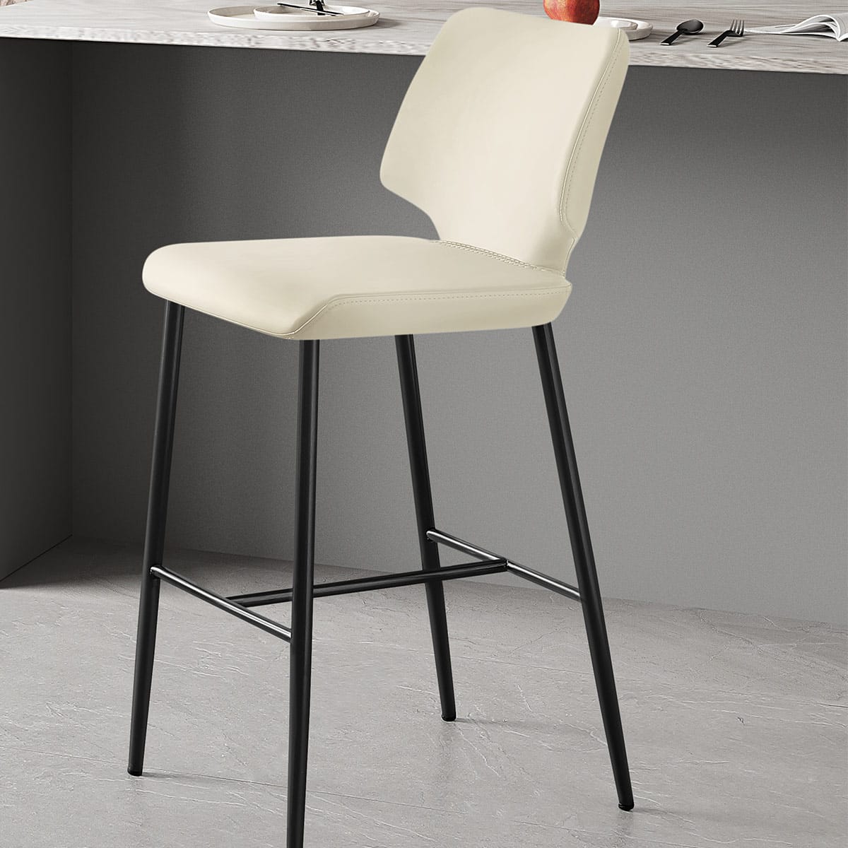 Sgabello Ecopelle - Elan Crema