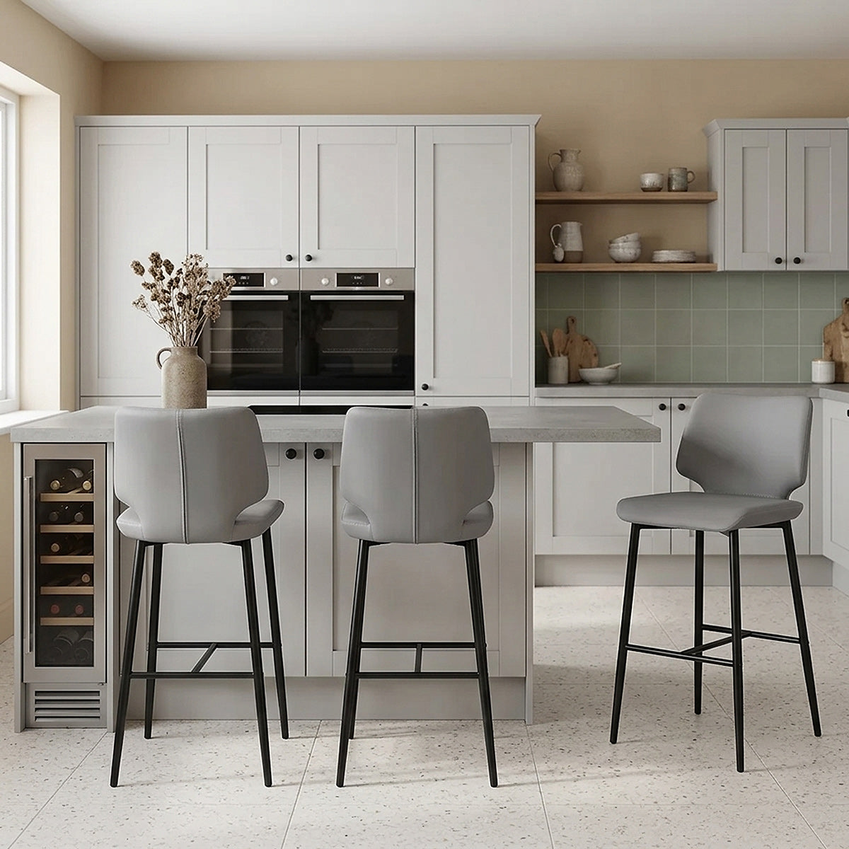 Sgabello Ecopelle - Elan Grigio