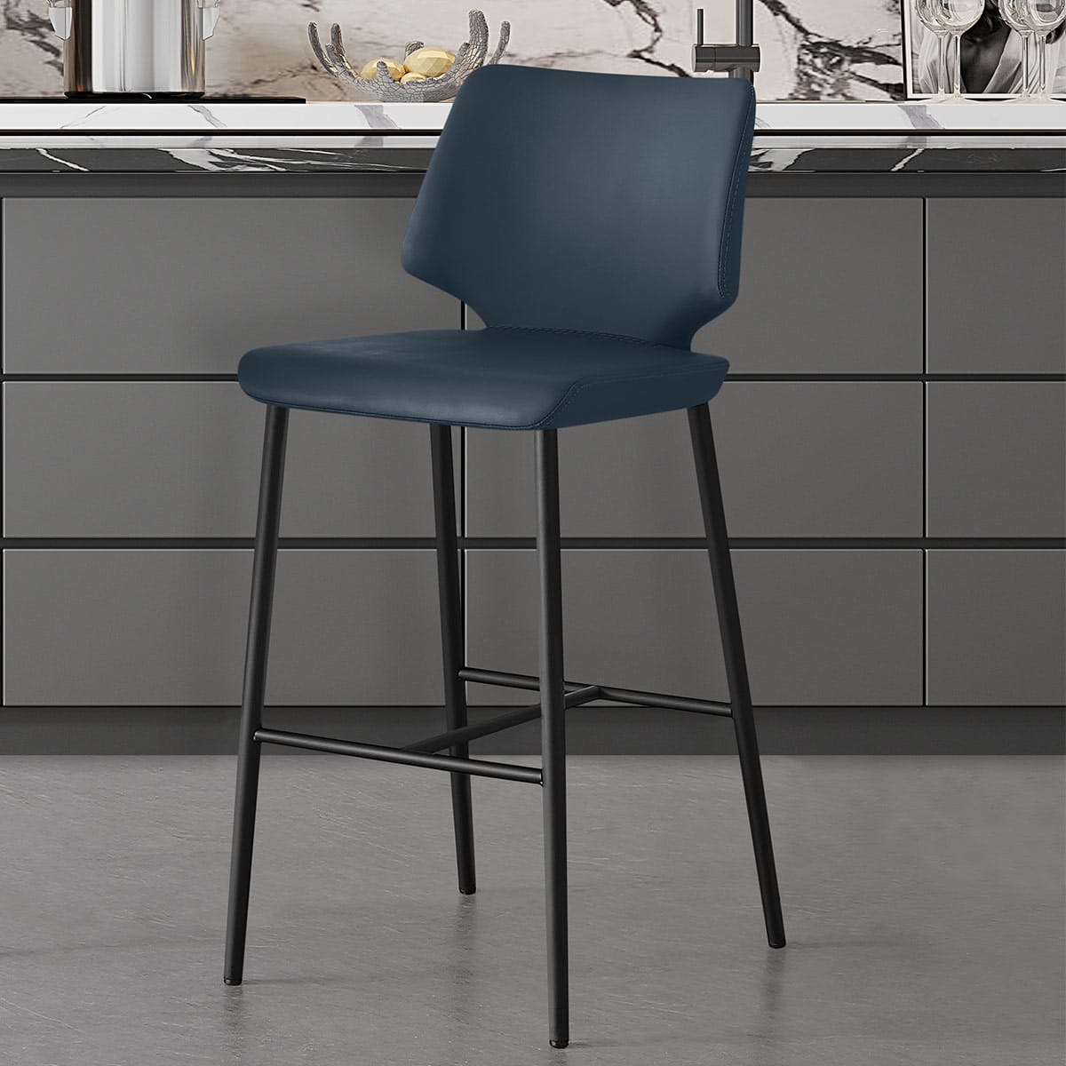 Sgabello Ecopelle - Elan Blu