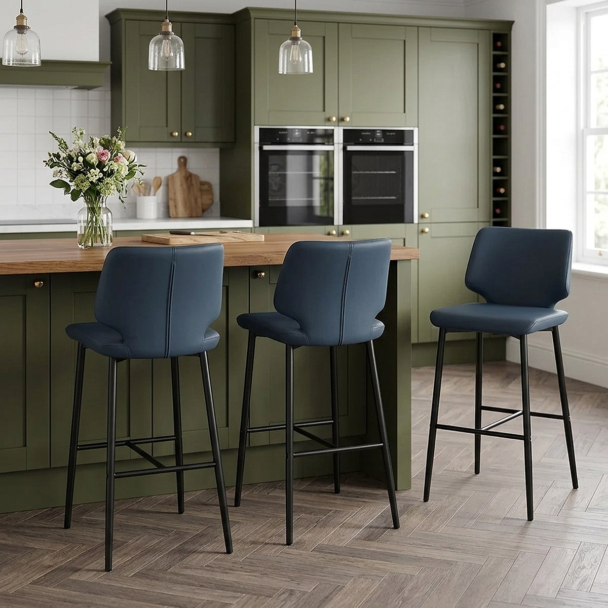 Sgabello Ecopelle - Elan Blu