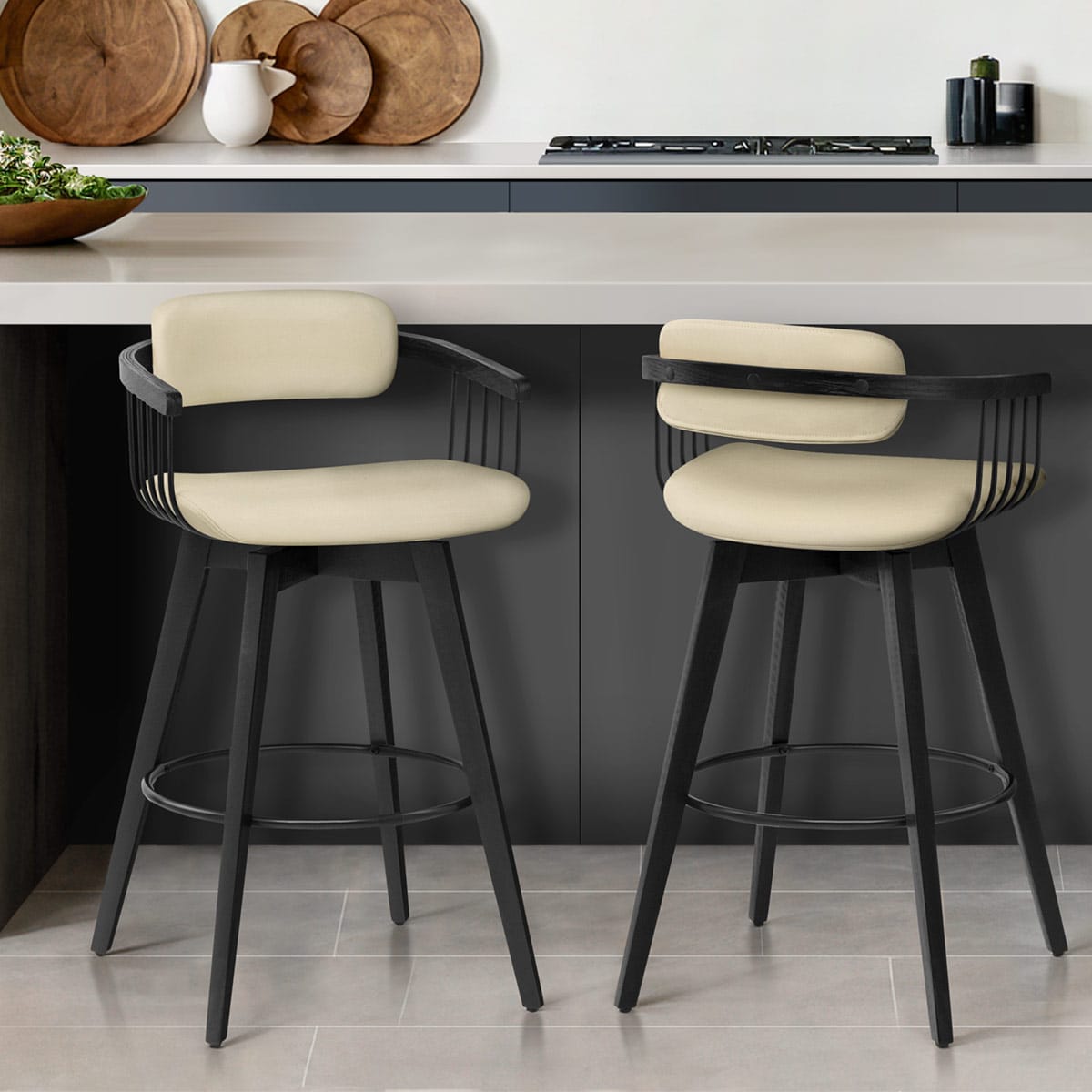 Sgabello Vera Pelle - Electra Crema