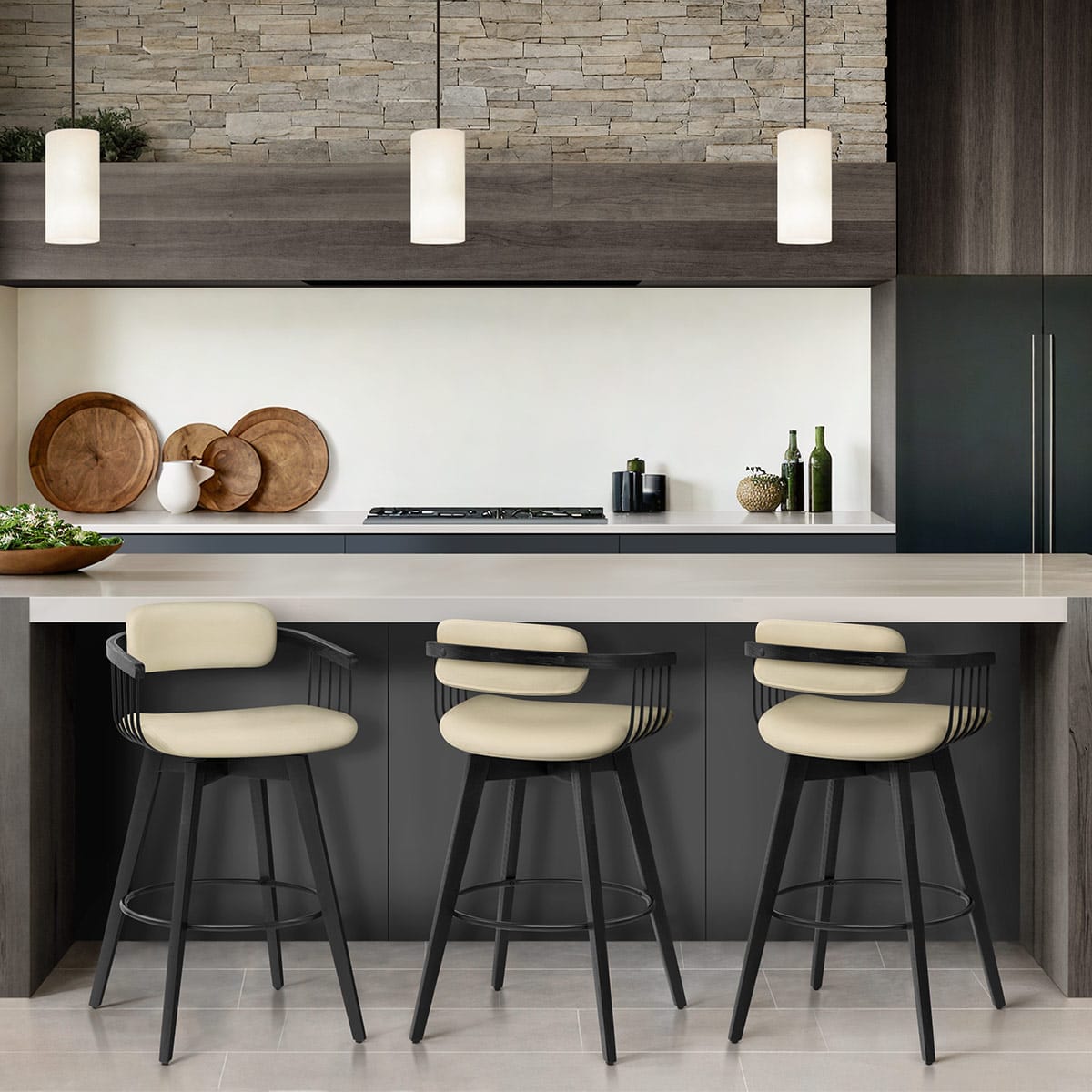Sgabello Vera Pelle - Electra Crema