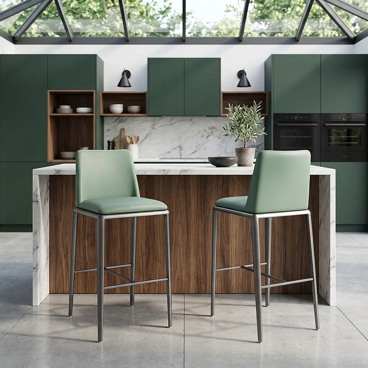Sgabello Ecopelle - Elise Verde
