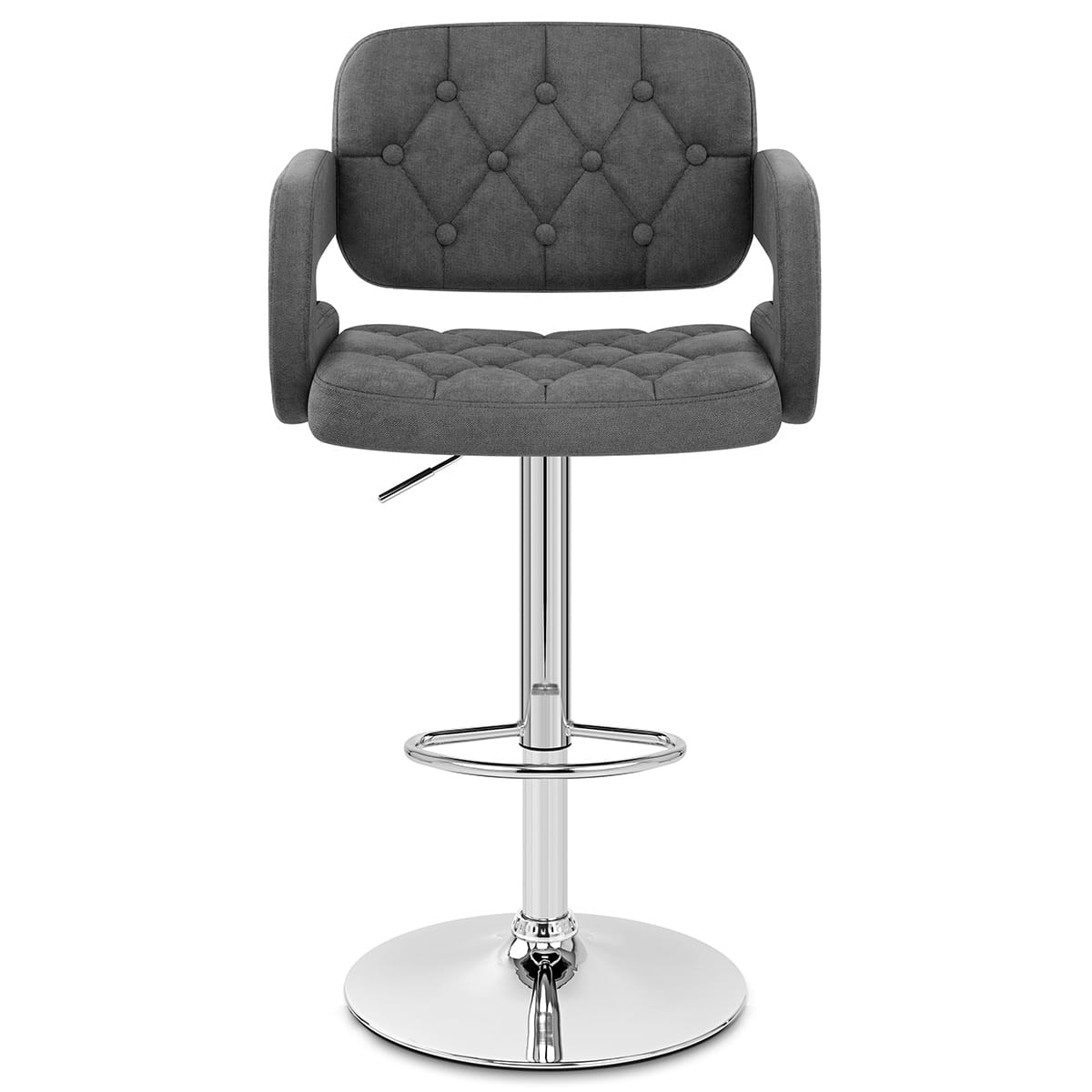 Sgabello Tessuto Cromato - Encore Grigio Scuro
