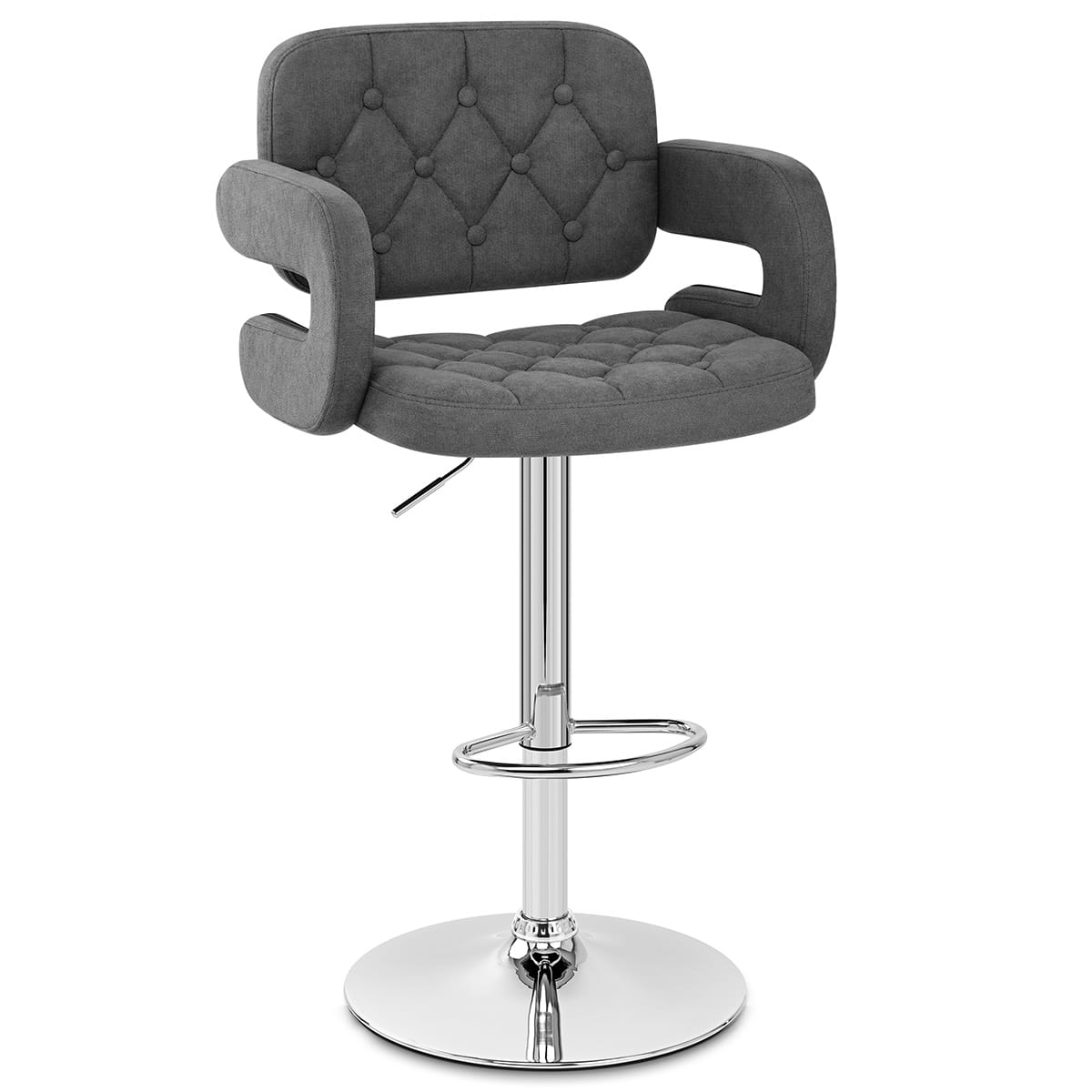 Sgabello Tessuto Cromato - Encore Grigio Scuro