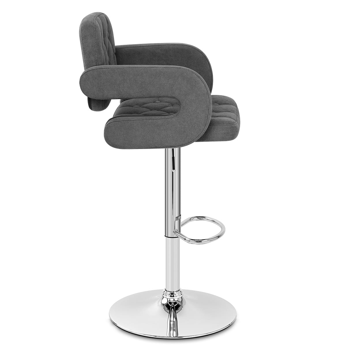 Sgabello Tessuto Cromato - Encore Grigio Scuro