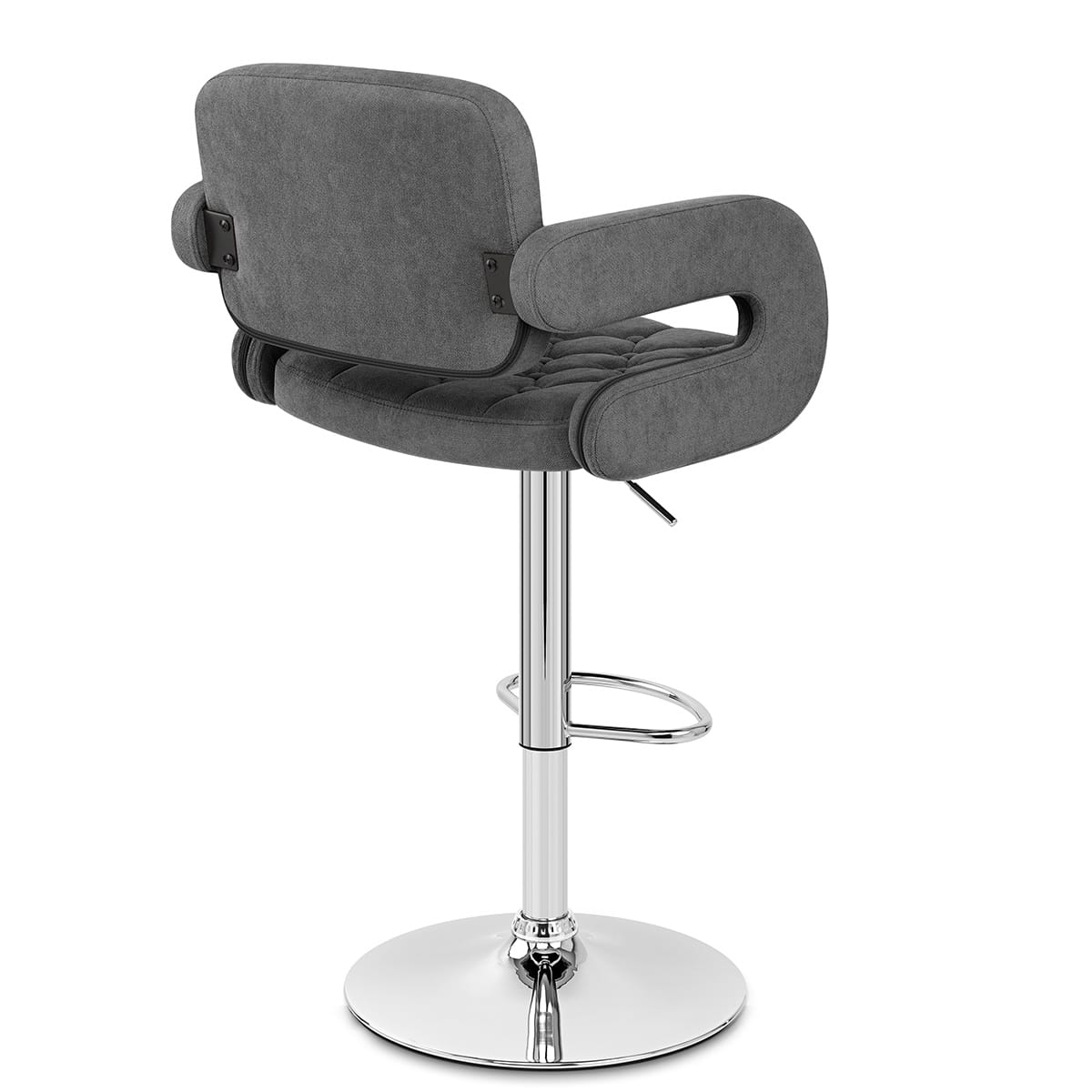 Sgabello Tessuto Cromato - Encore Grigio Scuro