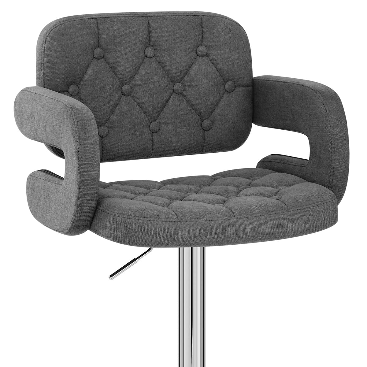 Sgabello Tessuto Cromato - Encore Grigio Scuro