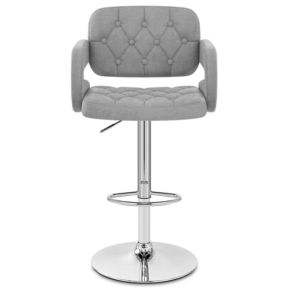 Sgabello Tessuto Cromato - Encore Grigio Chiaro