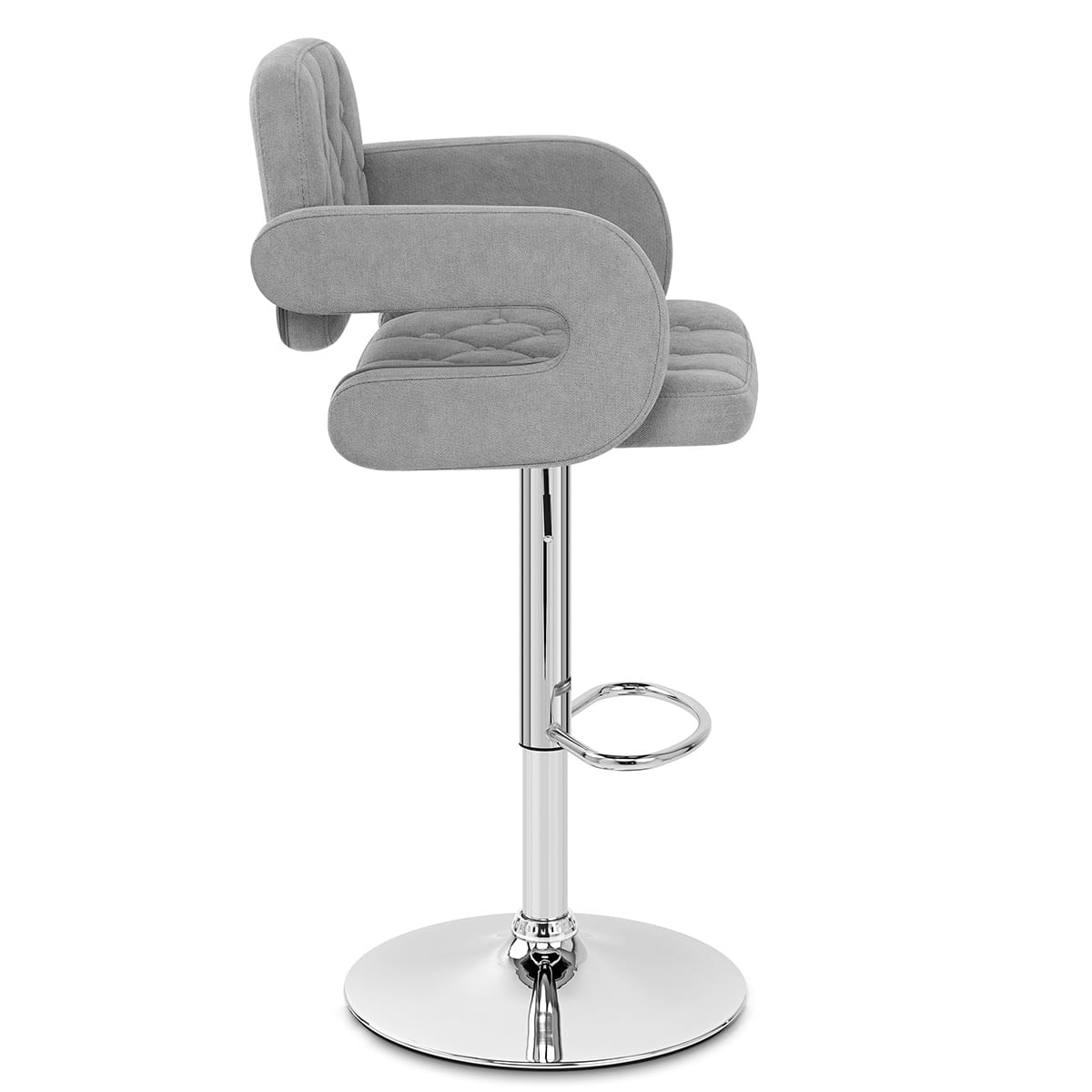 Sgabello Tessuto Cromato - Encore Grigio Chiaro