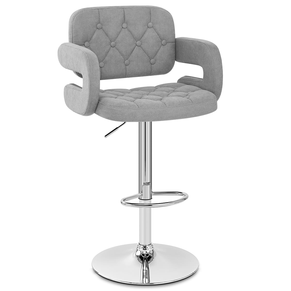 Sgabello Tessuto Cromato - Encore Grigio Chiaro