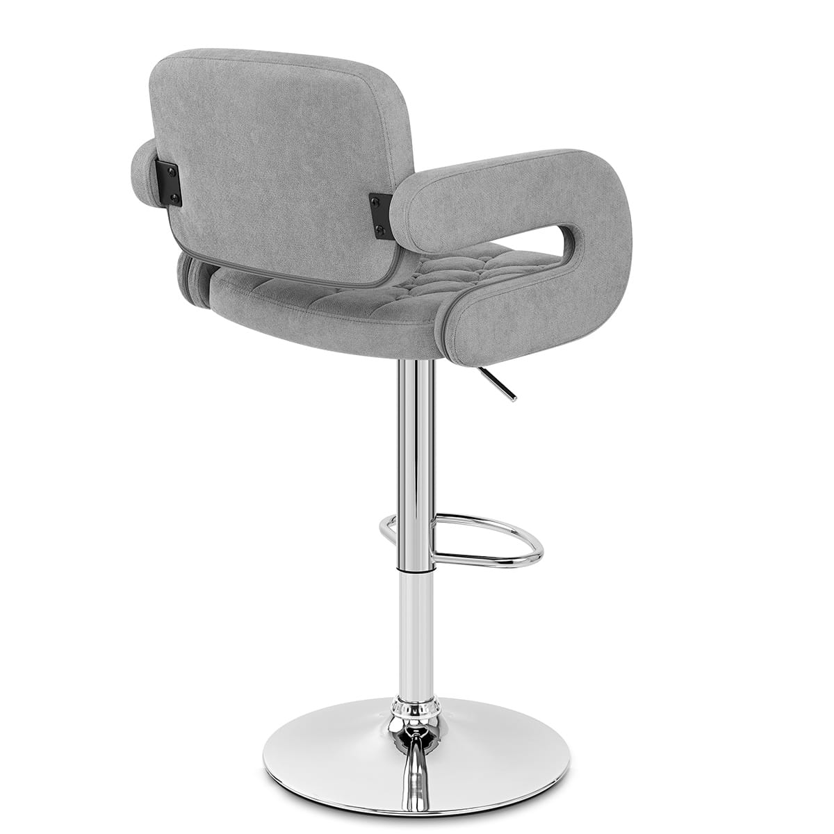Sgabello Tessuto Cromato - Encore Grigio Chiaro