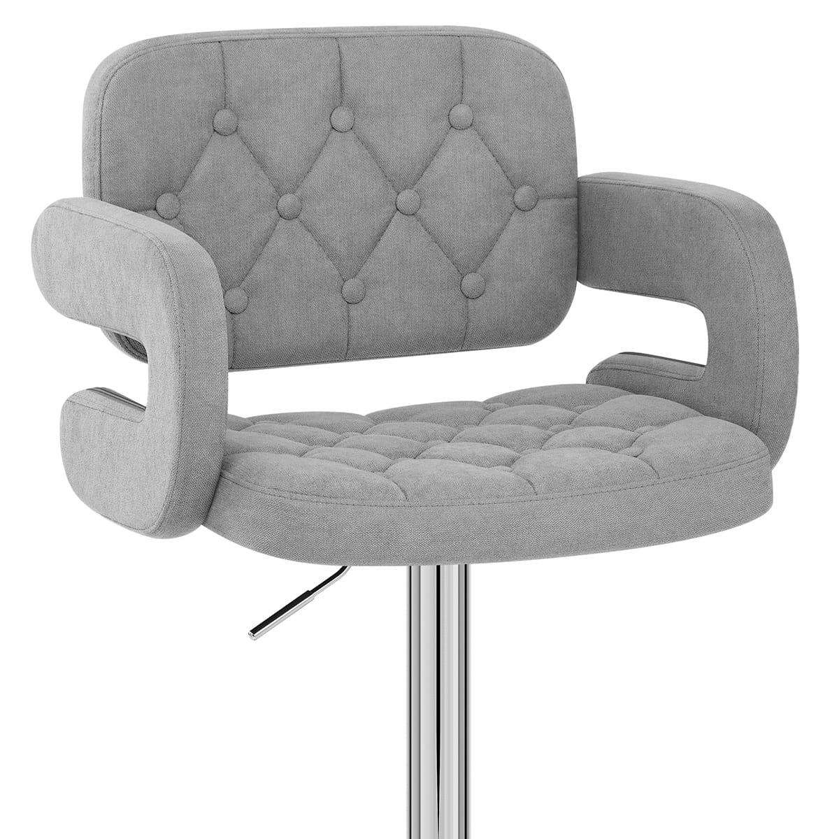 Sgabello Tessuto Cromato - Encore Grigio Chiaro