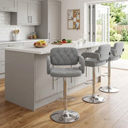 Sgabello Tessuto Cromato - Encore Grigio Chiaro