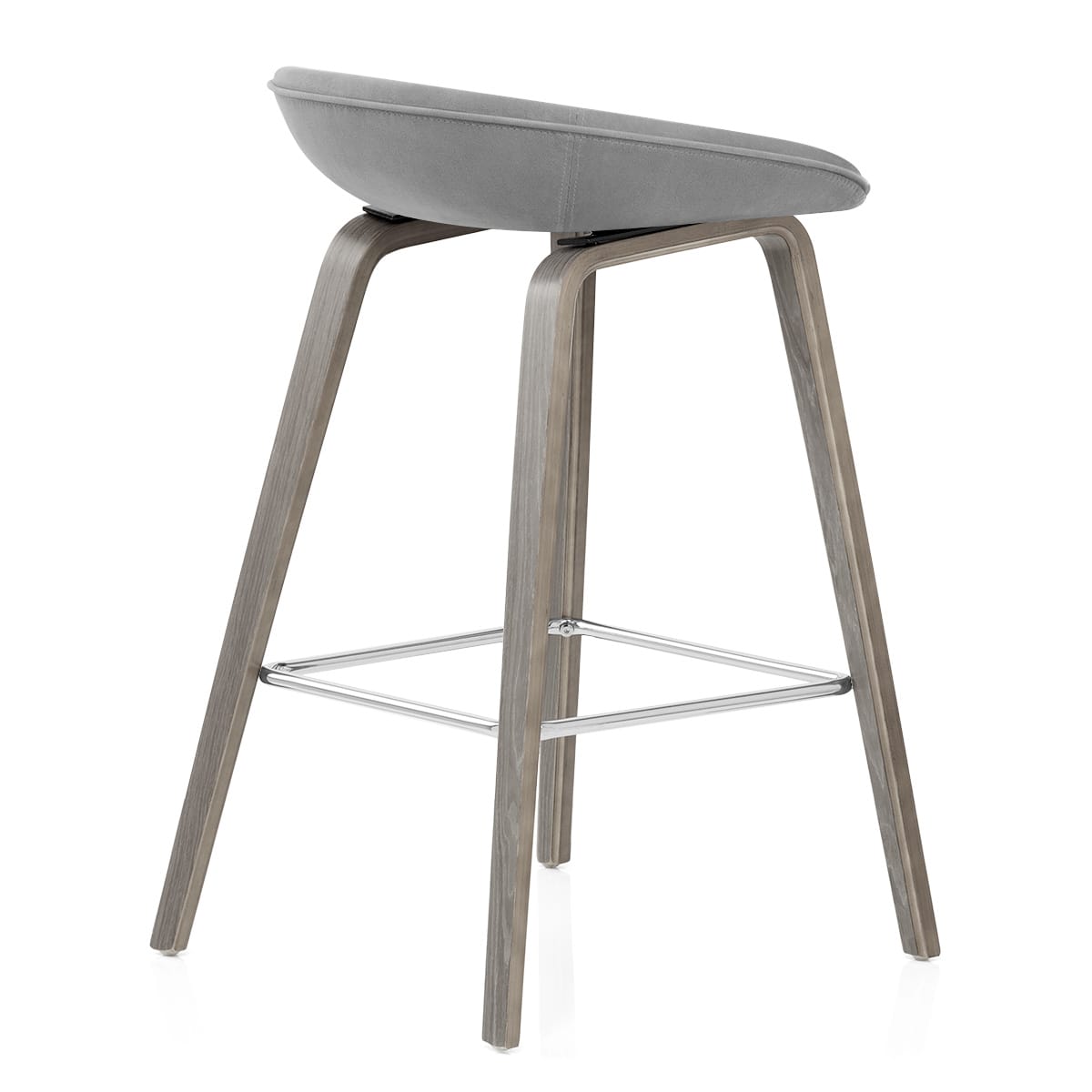 Sgabello Velluto Legno - Epic Grigio