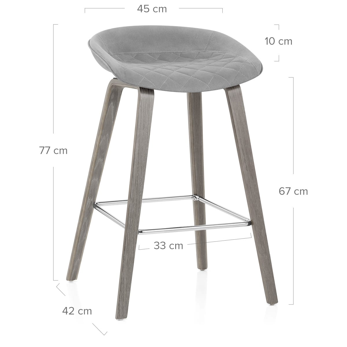 Sgabello Velluto Legno - Epic Grigio