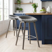 Sgabello Velluto Legno - Epic Grigio