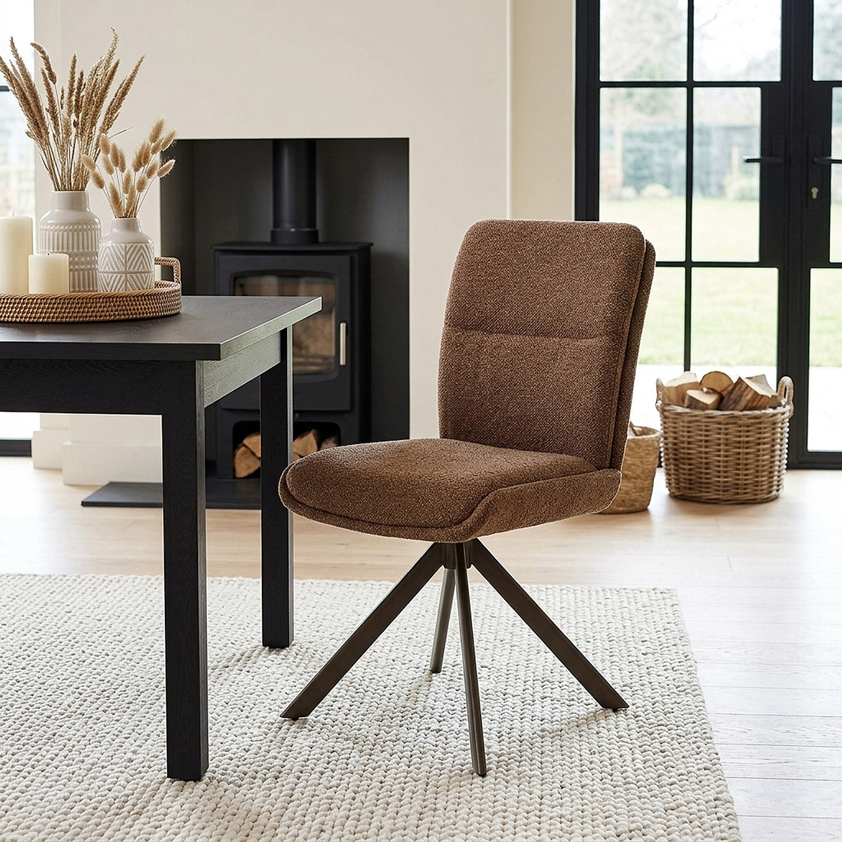 Sedia Tessuto Metallo - Epsom Marrone