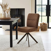 Sedia Tessuto Metallo - Epsom Marrone