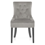 Sedia Velluto Legno - Etienne Grigio