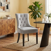 Sedia Velluto Legno - Etienne Grigio