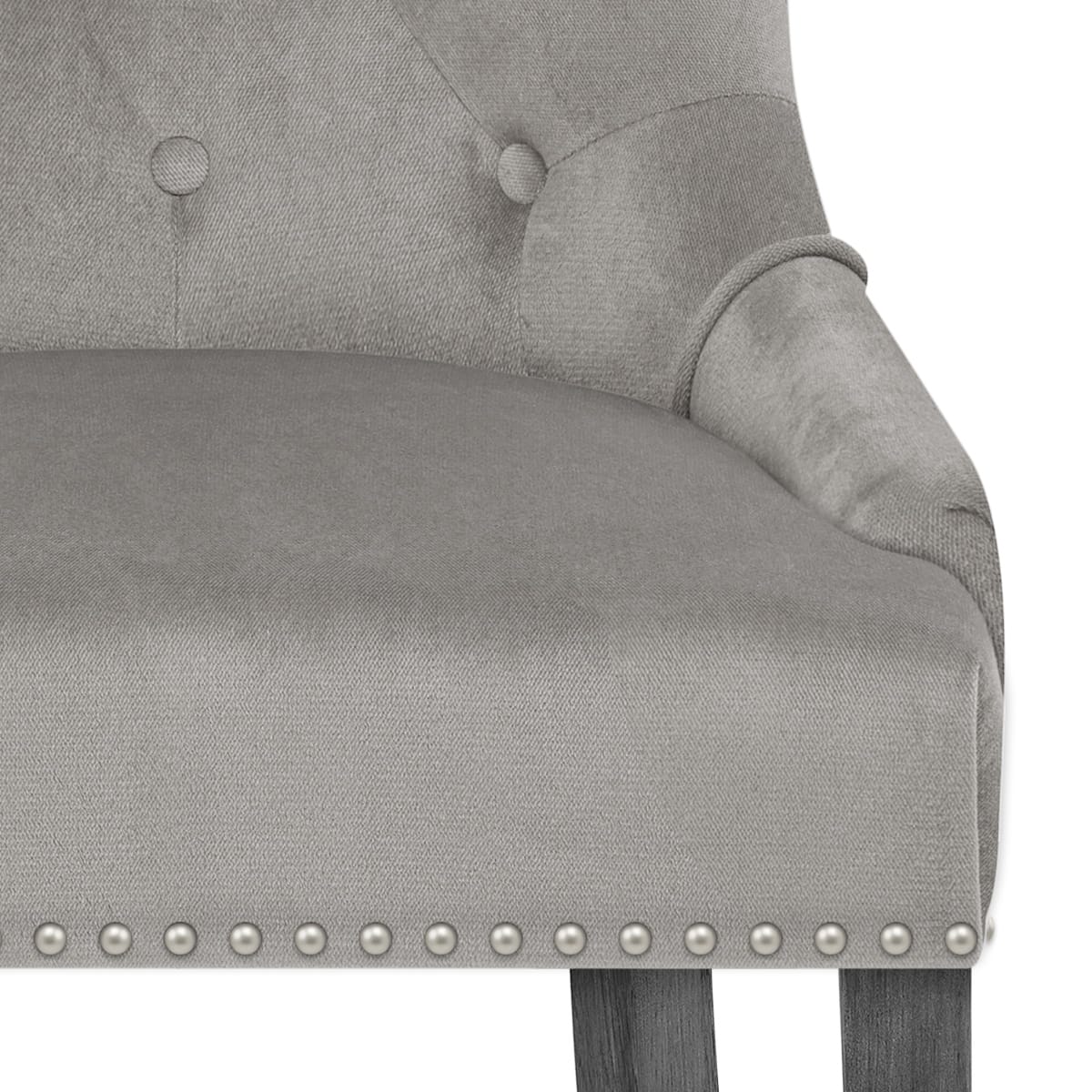 Sedia Velluto Legno - Etienne Grigio