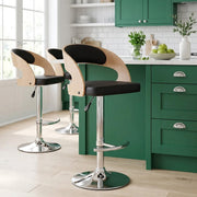 Sgabello Legno Cromato - Eve Quercia Nero