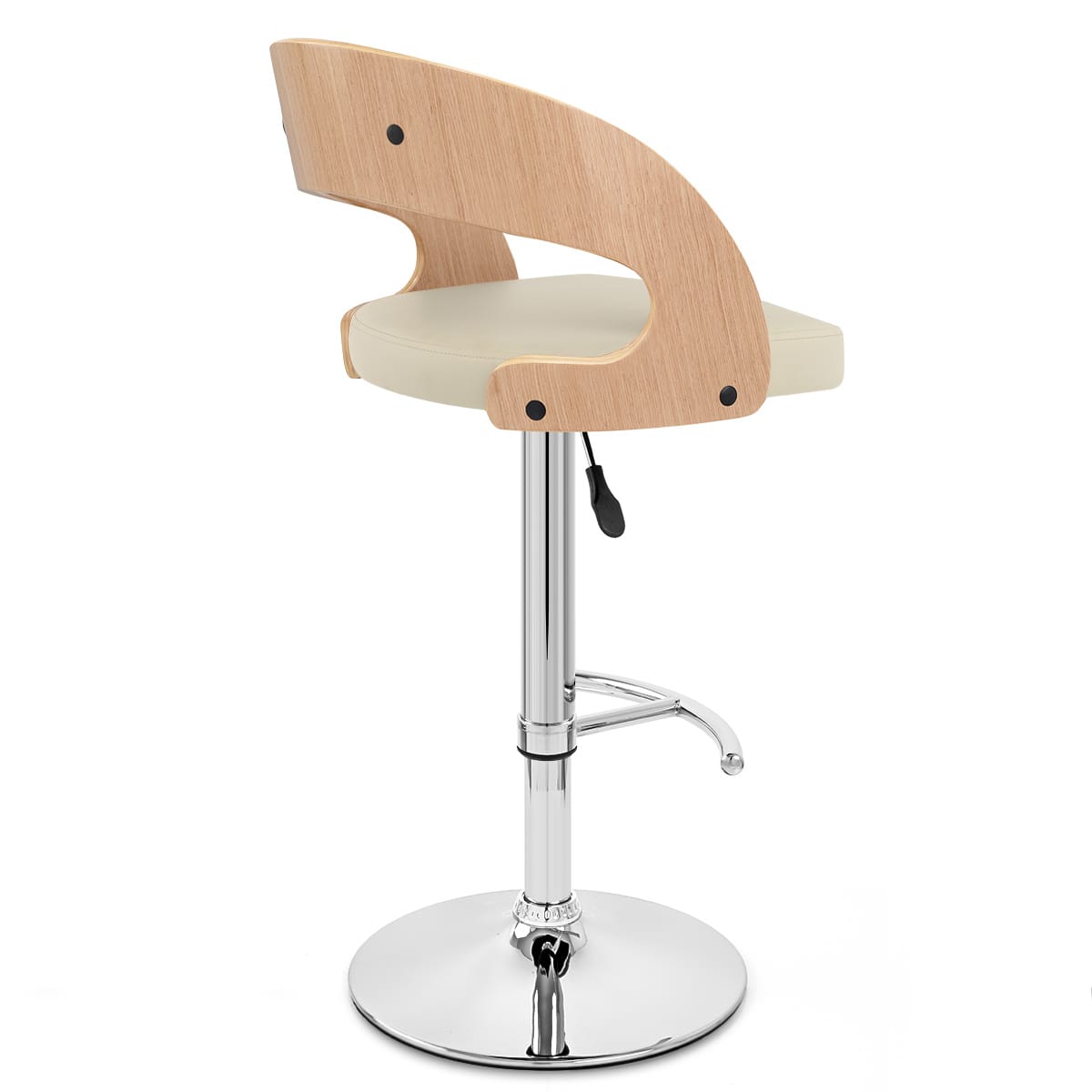 Sgabello Legno Cromato - Eve Quercia Crema
