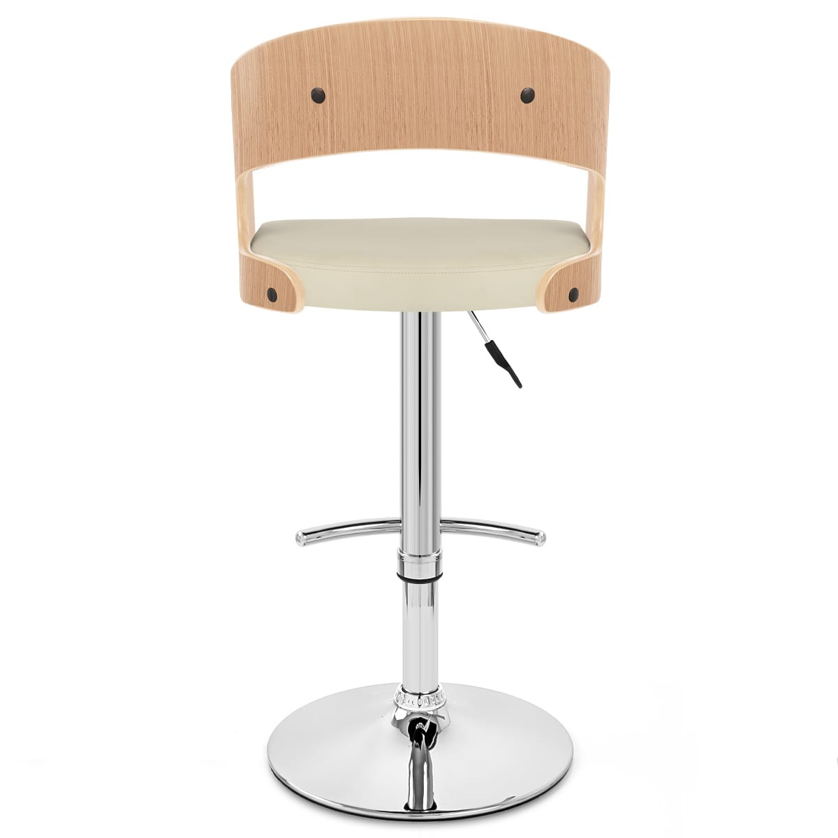 Sgabello Legno Cromato - Eve Quercia Crema
