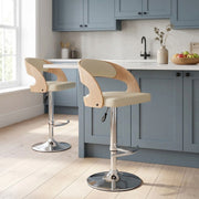 Sgabello Legno Cromato - Eve Quercia Crema