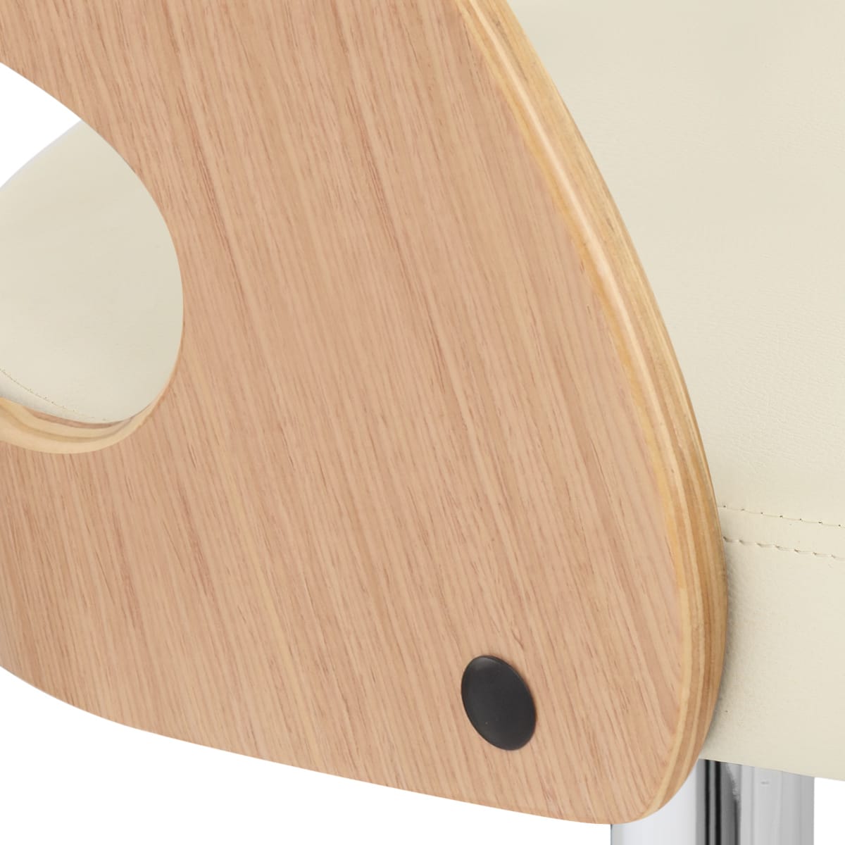 Sgabello Legno Cromato - Eve Quercia Crema