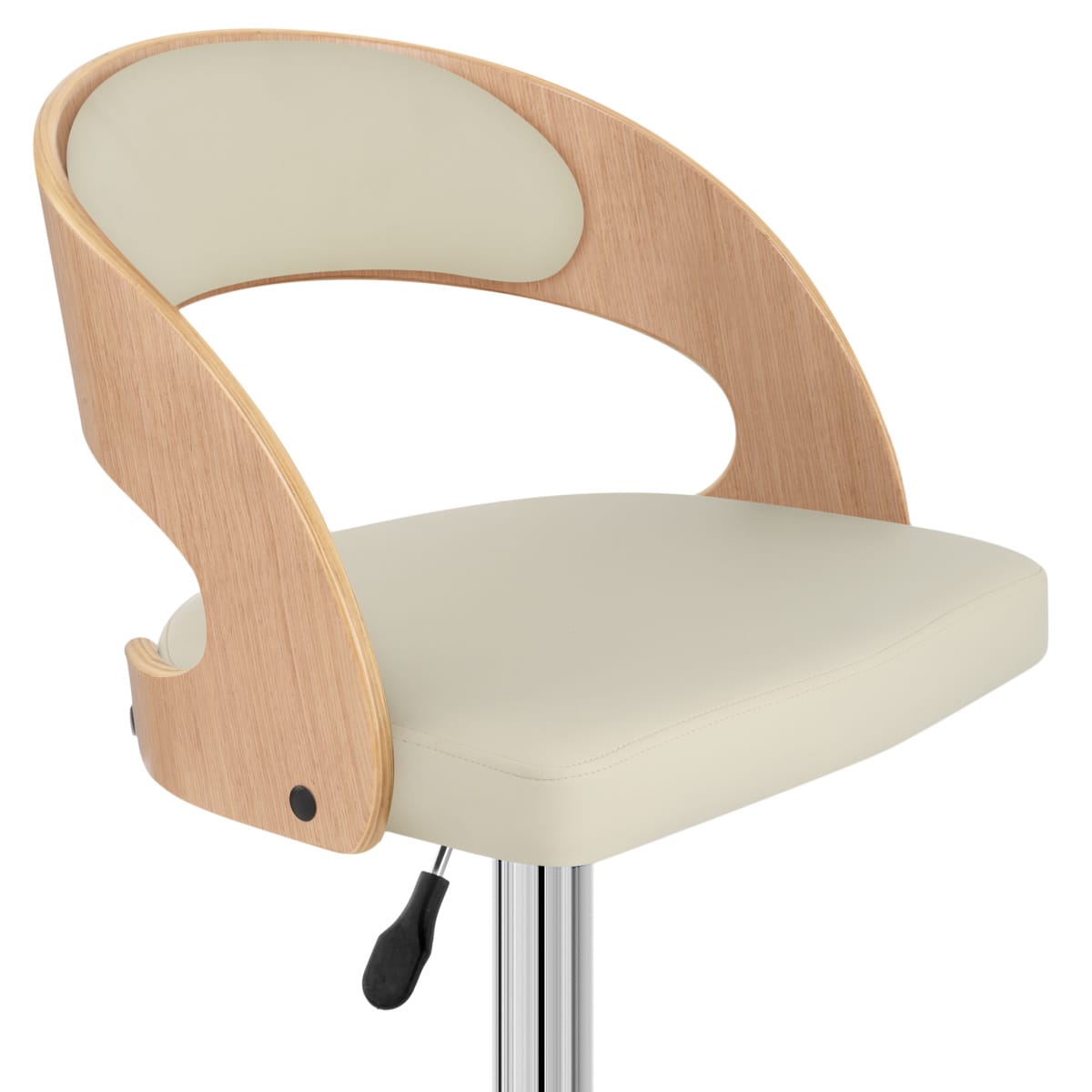 Sgabello Legno Cromato - Eve Quercia Crema