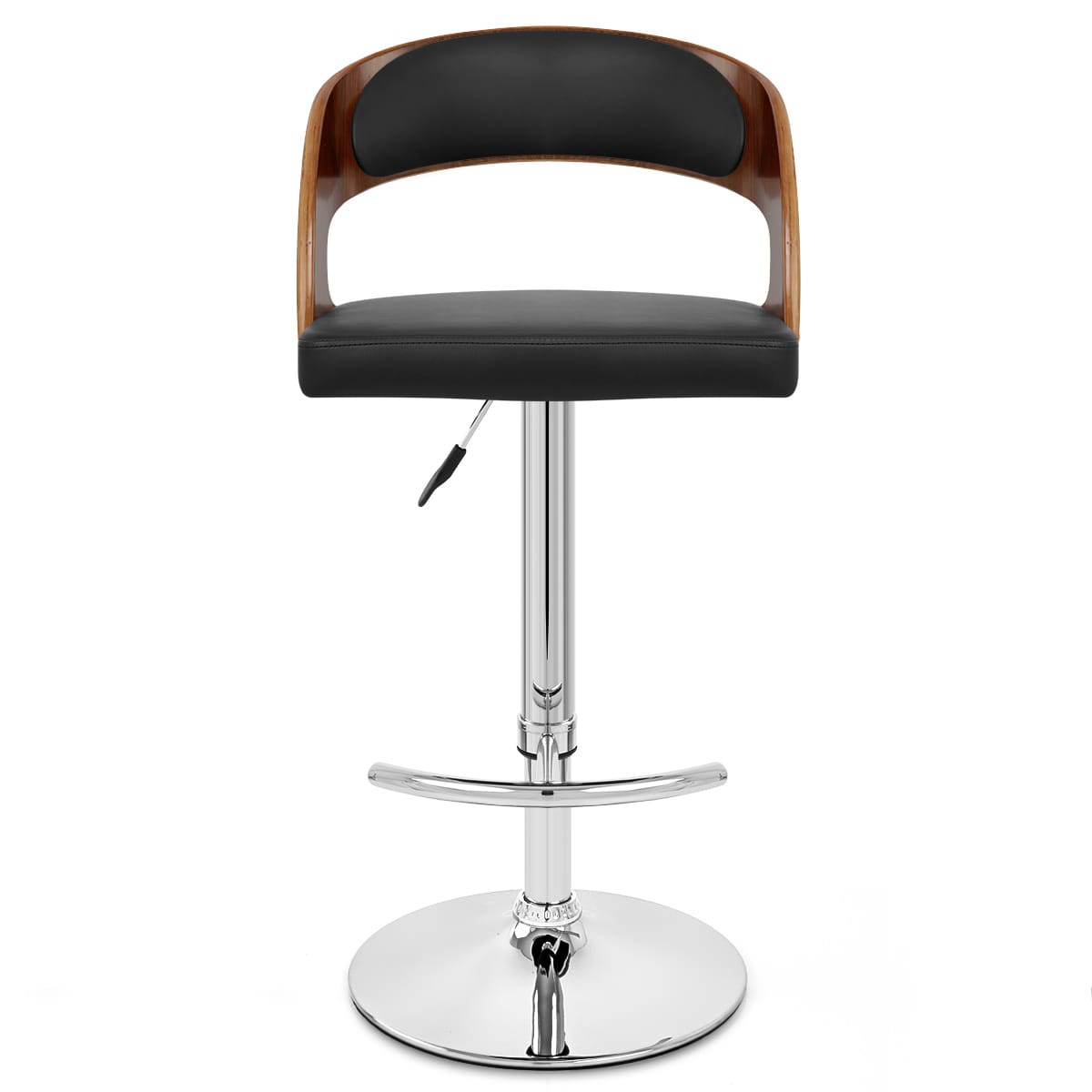 Sgabello Legno Cromato - Eve Noce Nero