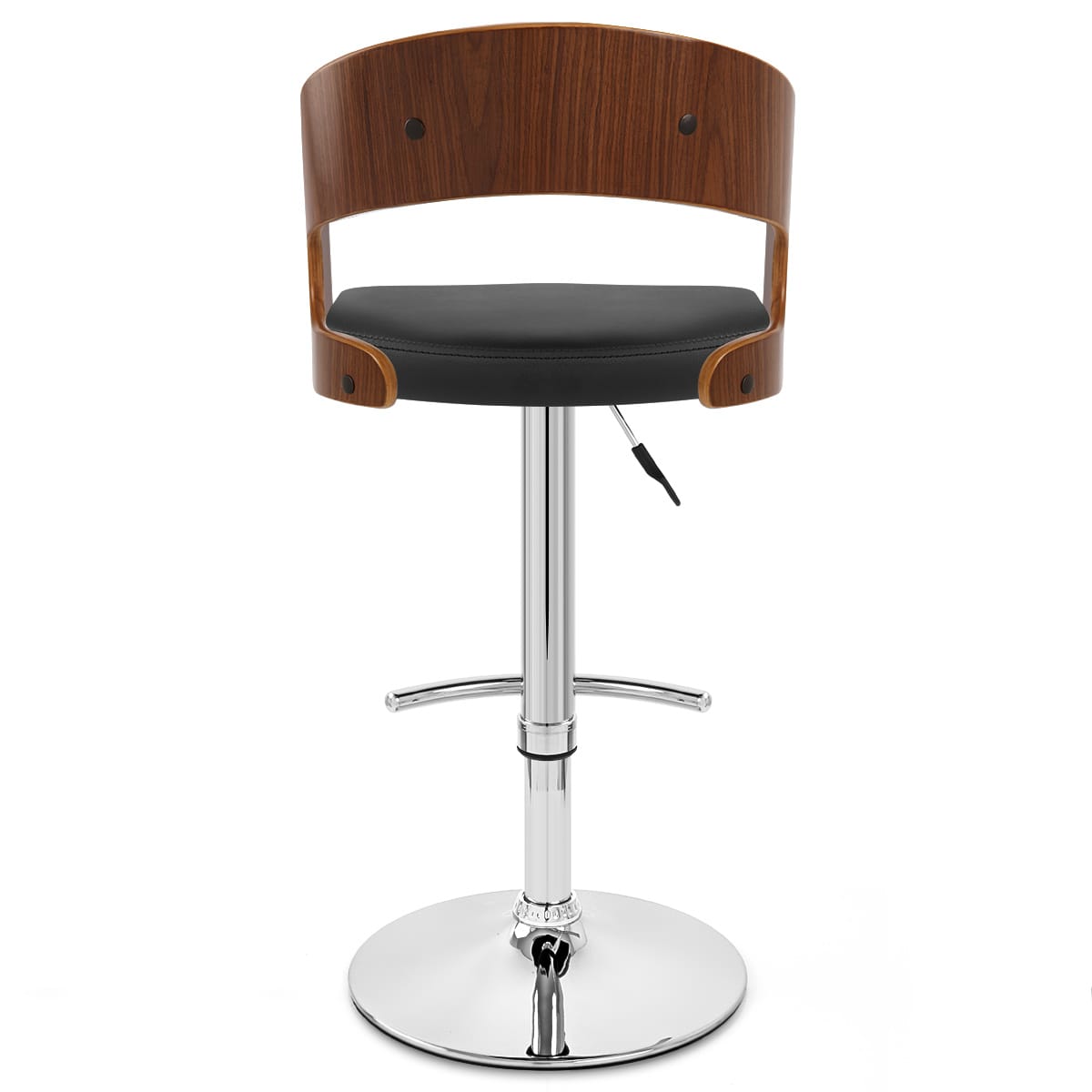 Sgabello Legno Cromato - Eve Noce Nero