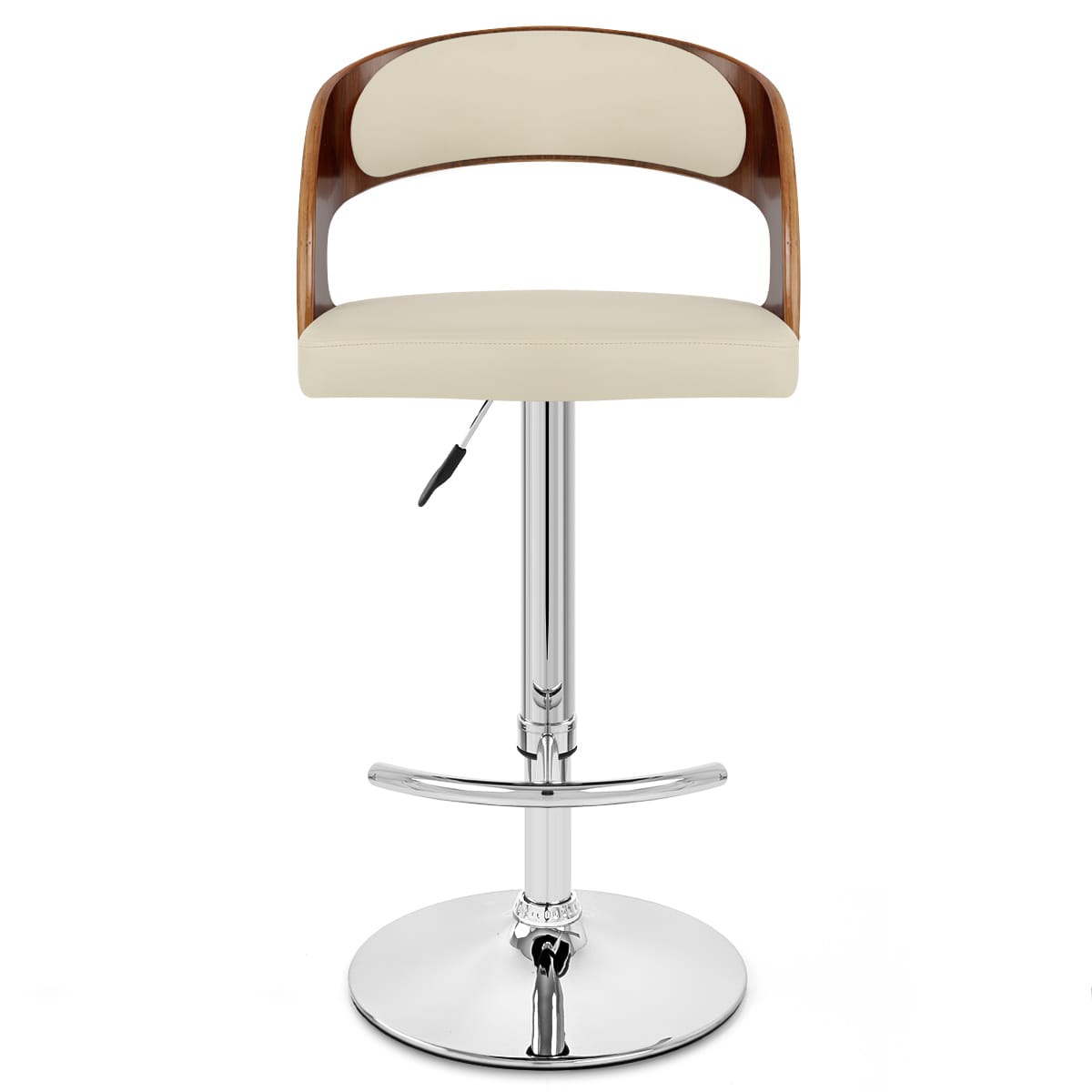 Sgabello Legno Cromato - Eve Noce Crema