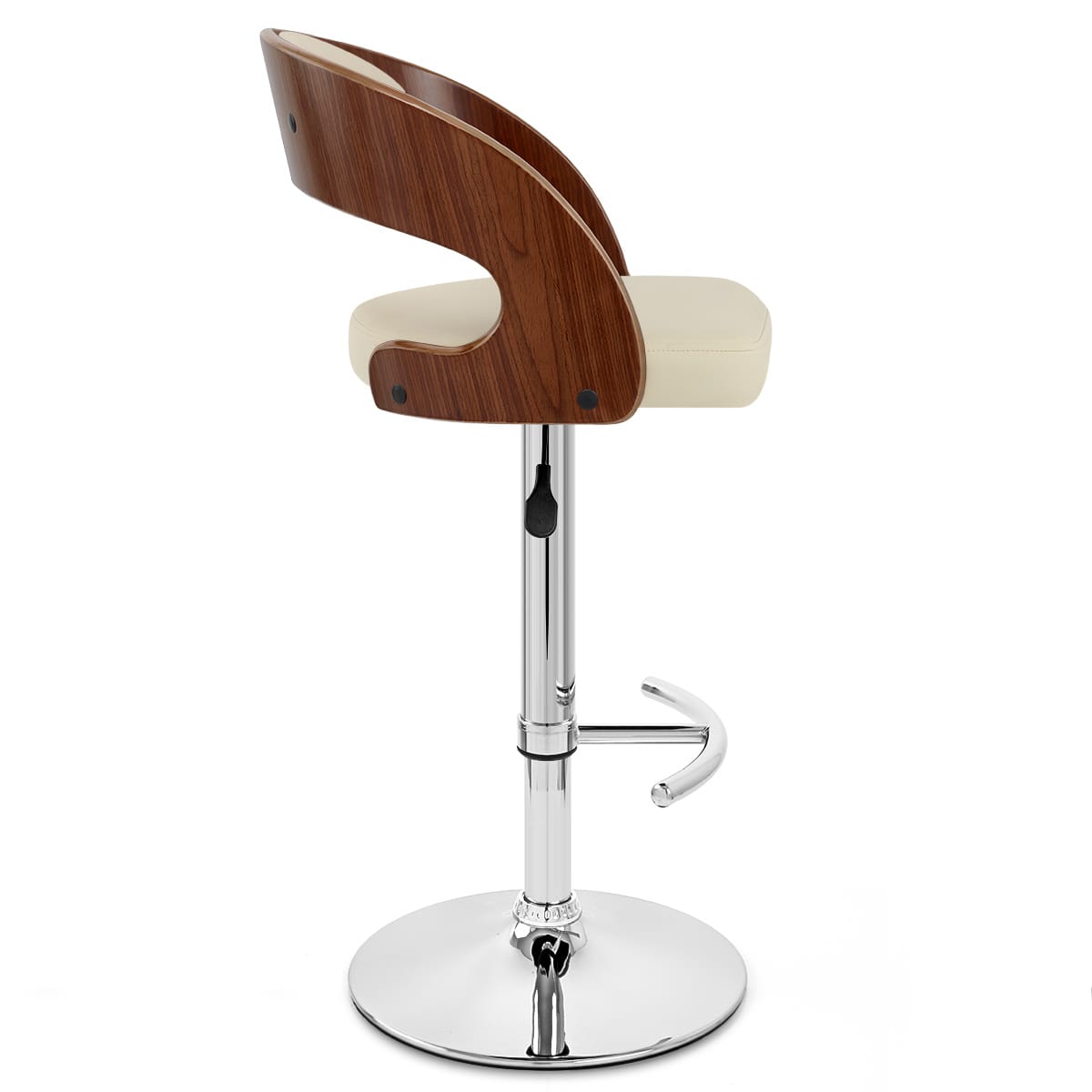 Sgabello Legno Cromato - Eve Noce Crema