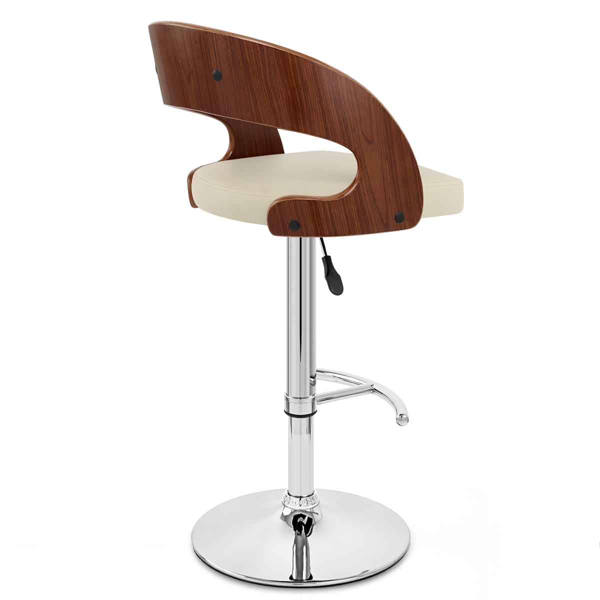 Sgabello Legno Cromato - Eve Noce Crema