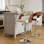 Sgabello Legno Cromato - Eve Noce Crema