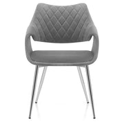 Sedia Velluto Cromato - Fairfield Grigio