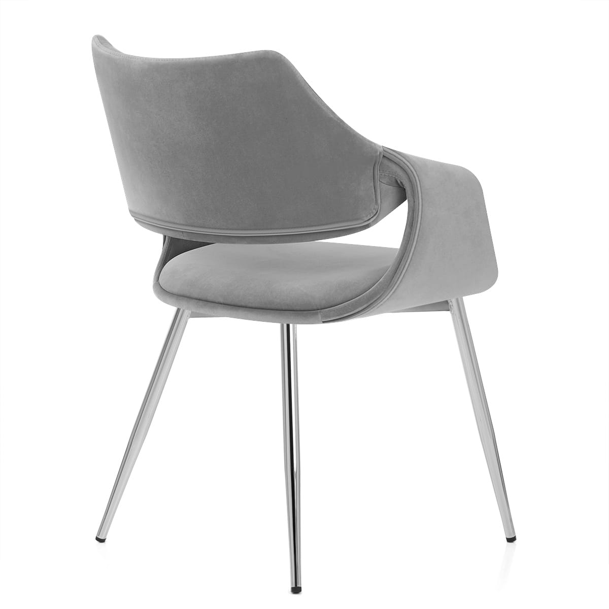 Sedia Velluto Cromato - Fairfield Grigio