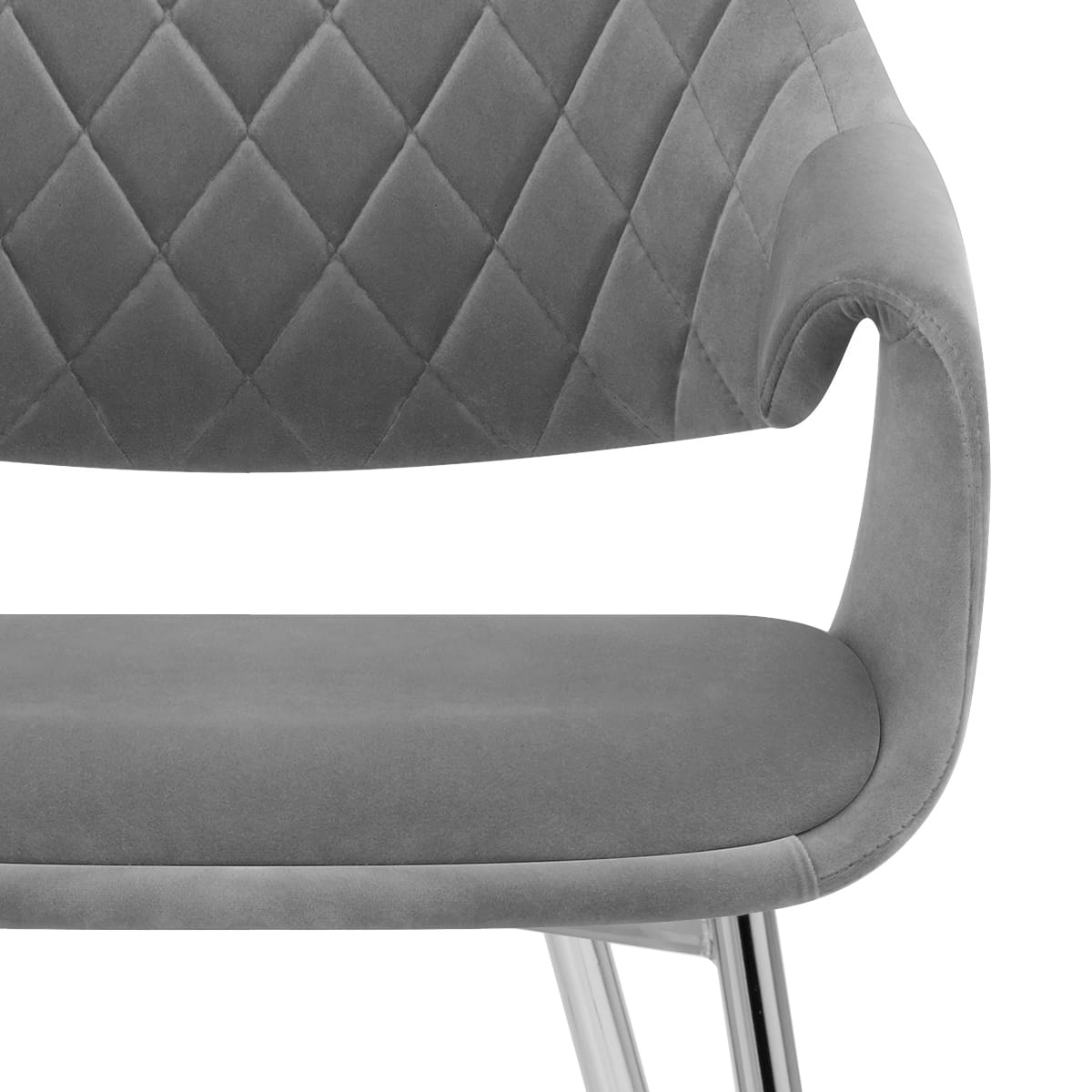 Sedia Velluto Cromato - Fairfield Grigio