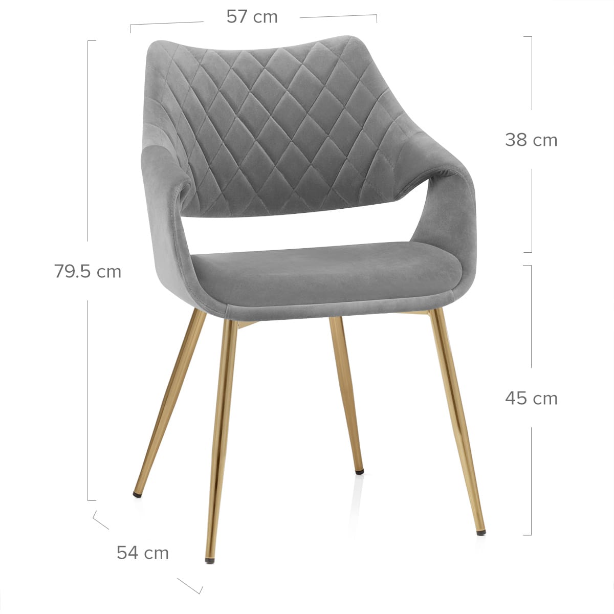 Sedia Velluto Cromato Doroto - Fairfield Grigio
