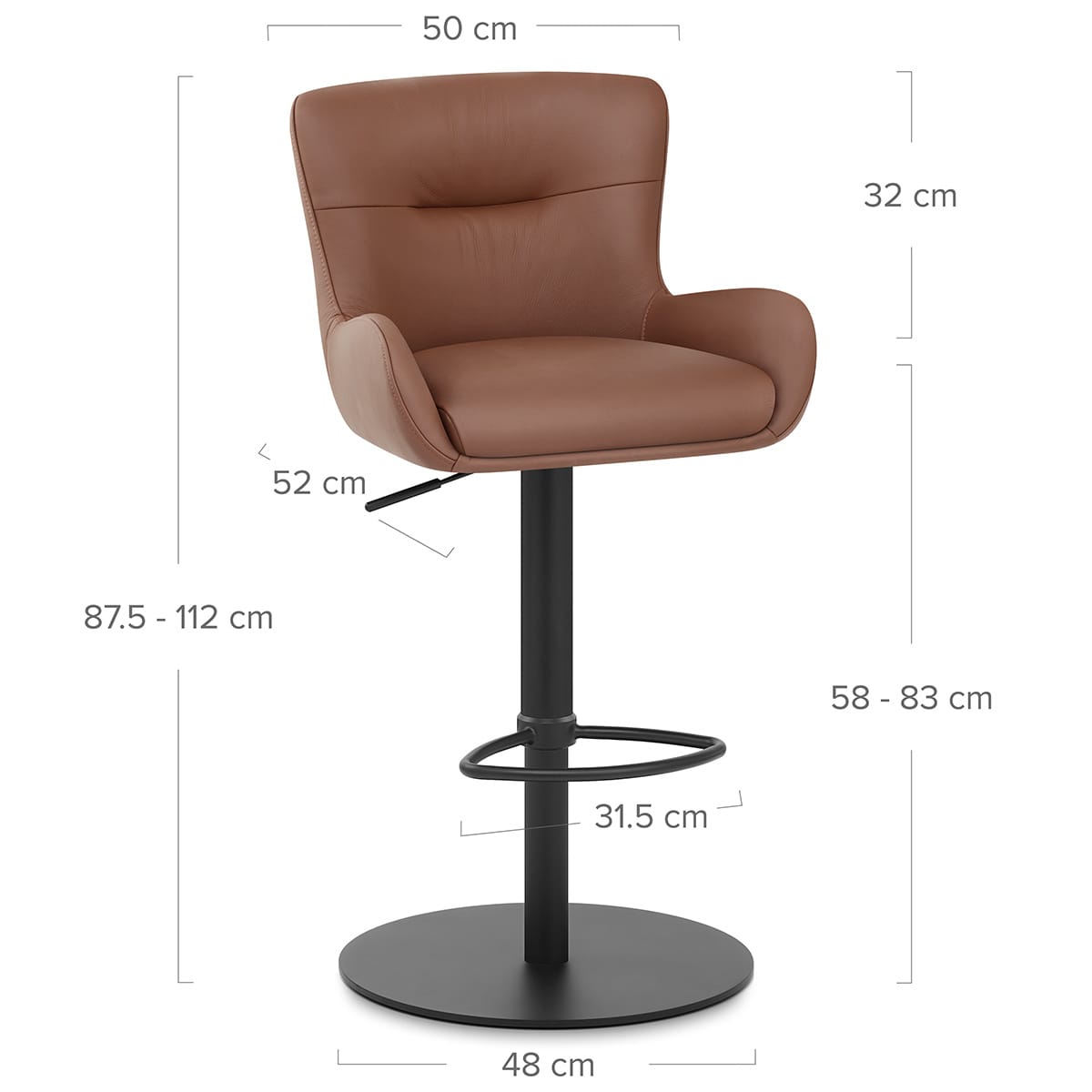 Sgabello Vera Pelle - Faraday Marrone