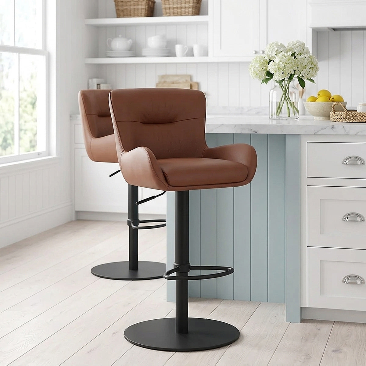 Sgabello Vera Pelle - Faraday Marrone