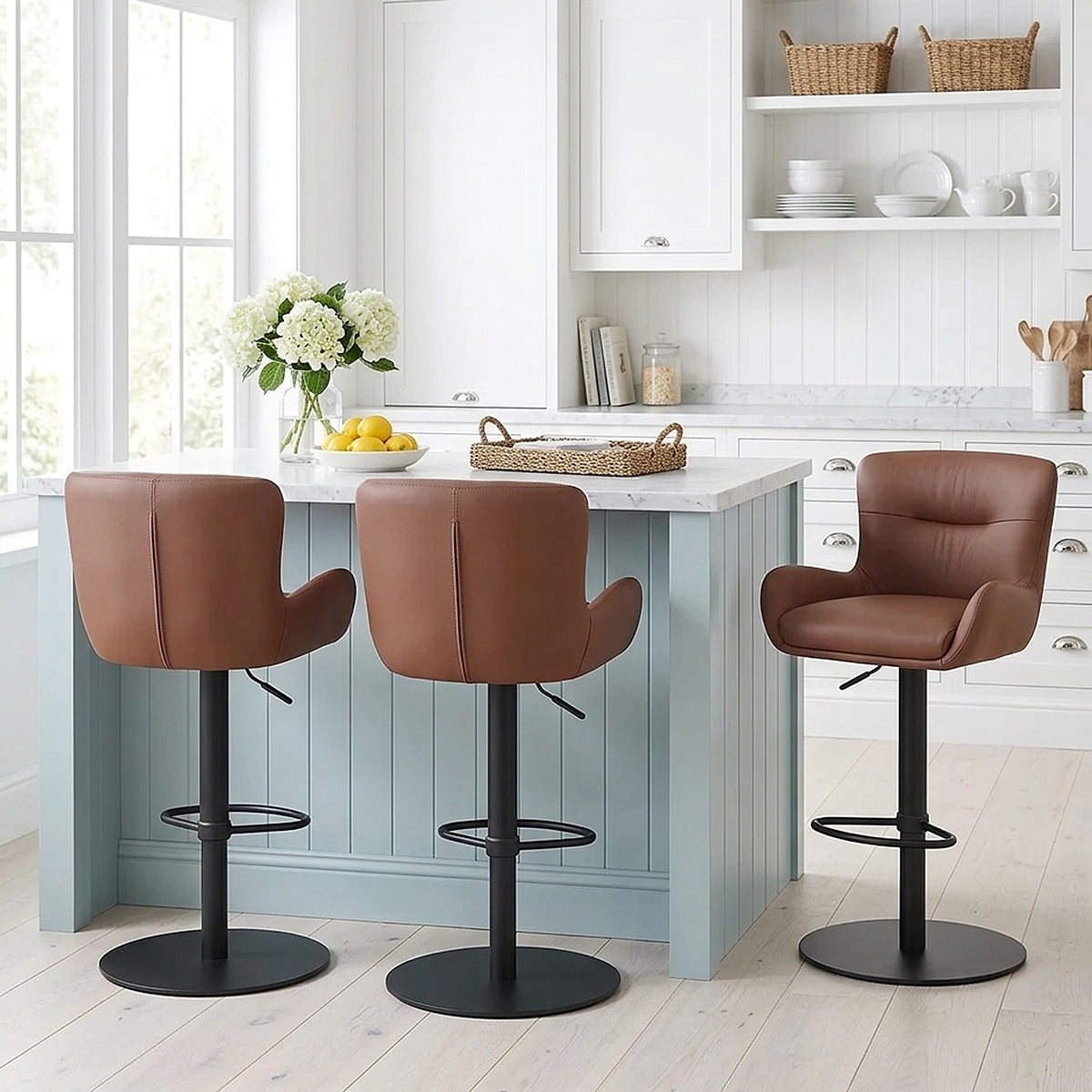 Sgabello Vera Pelle - Faraday Marrone