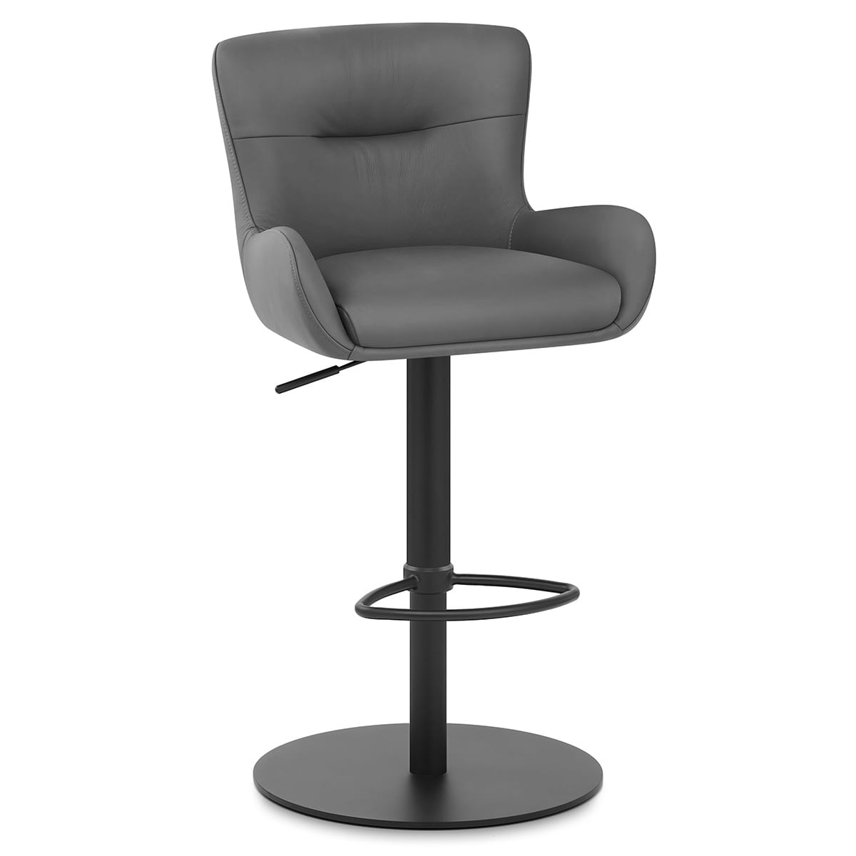 Sgabello Vera Pelle - Faraday Grigio scuro
