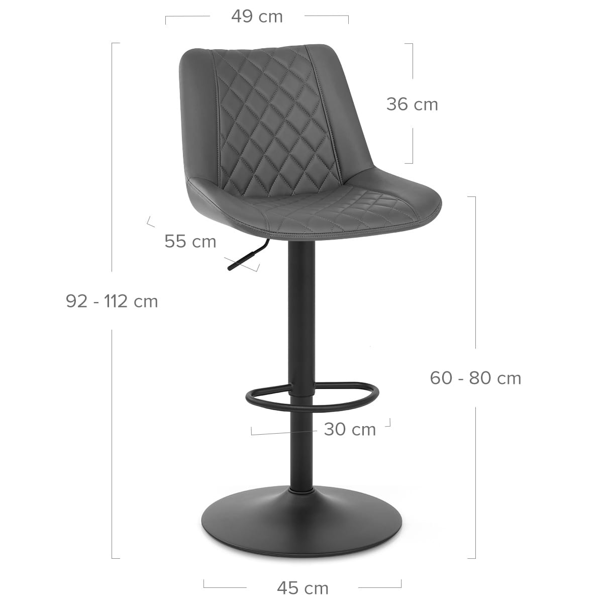 Sgabello Ecopelle Metallo - Faro Grigio