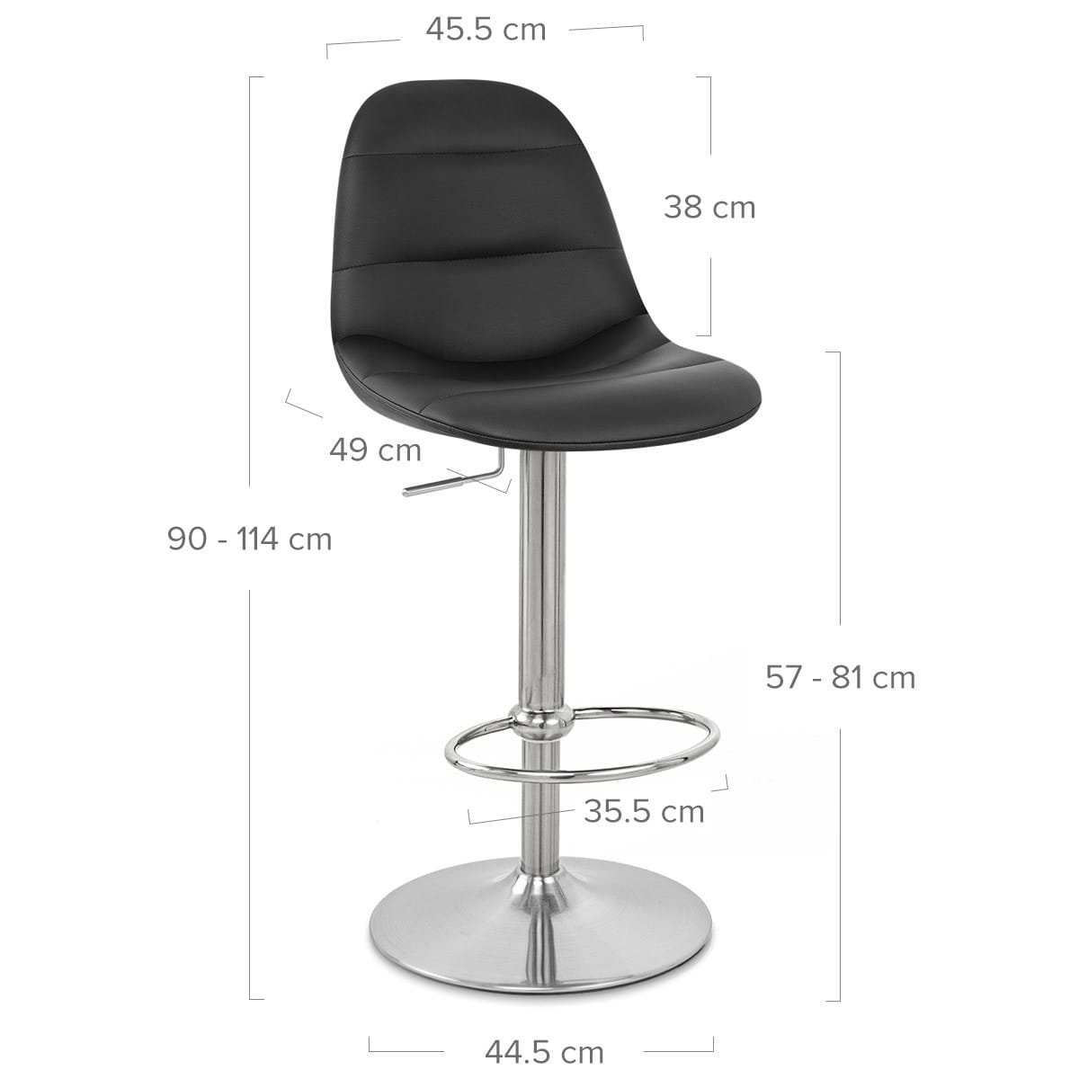 Sgabello Ecopelle Satinato - Ferrero Nero